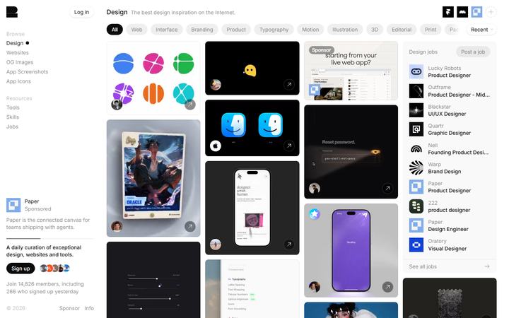 Recent.design 首頁：設計社群貼文匯總